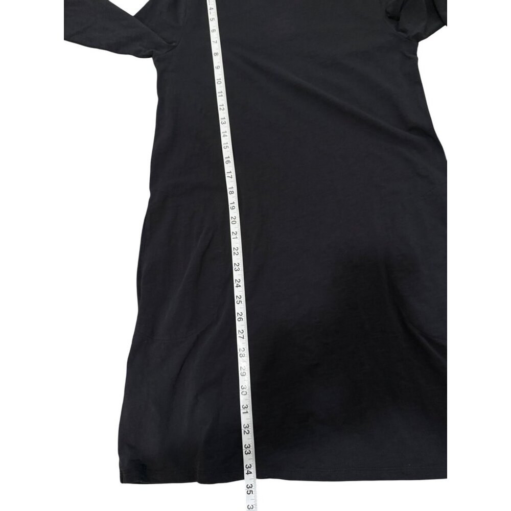 Garnet Hill Womens Midi Dress 3/4 Sleeve Black Cotton Minimalist Size 8 - Picture 5 of 8